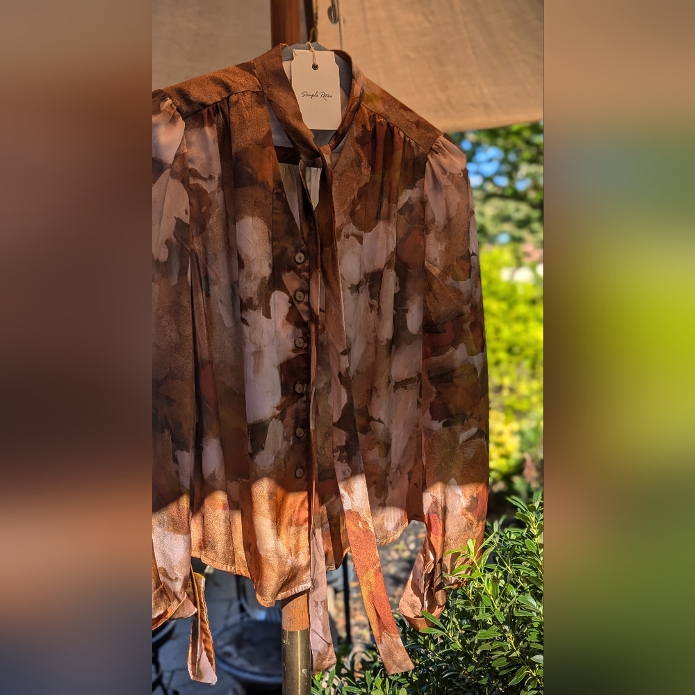 New Simple Retro Blouse - Gingerbread L